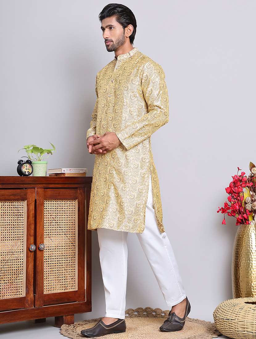 men self design kurta pyjama ethnic wear set - 21676982 -  Standard Image - 1