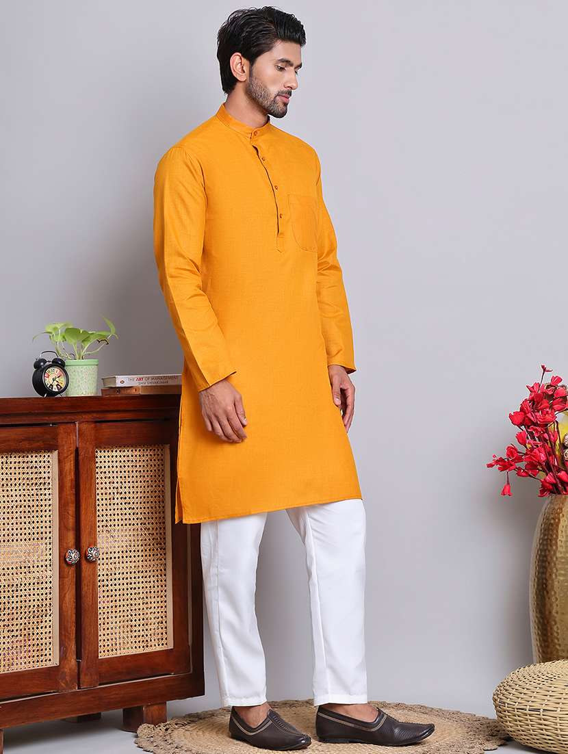 men solid kurta pyjama ethnic wear set - 21676985 -  Standard Image - 1