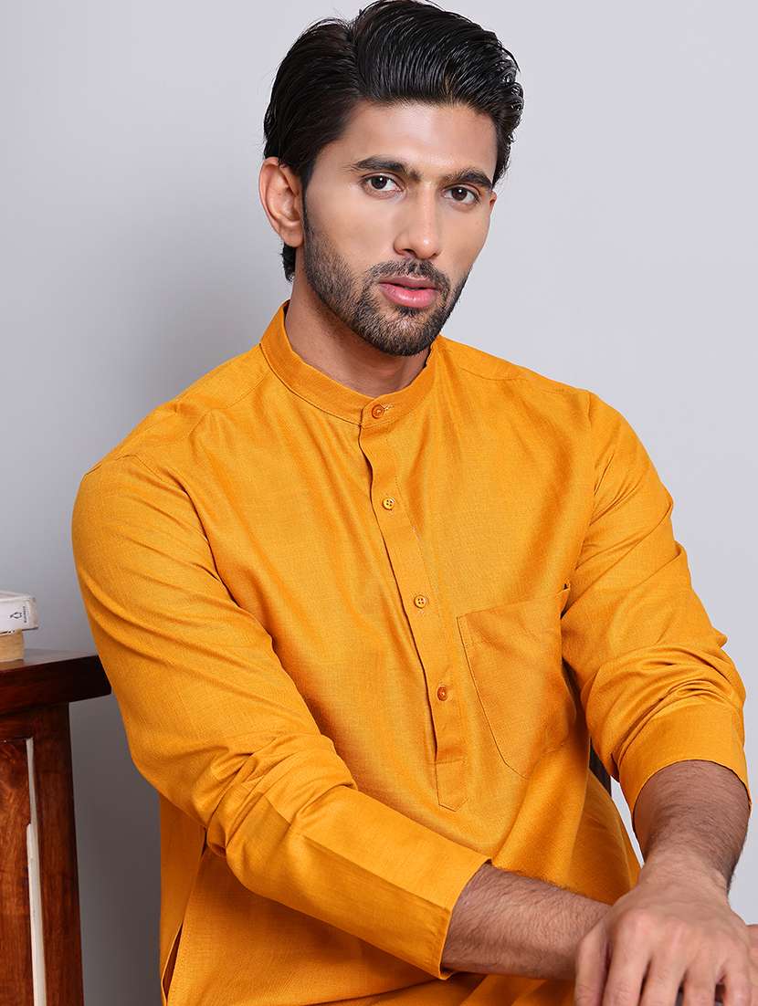 men solid kurta pyjama ethnic wear set - 21676985 -  Standard Image - 4