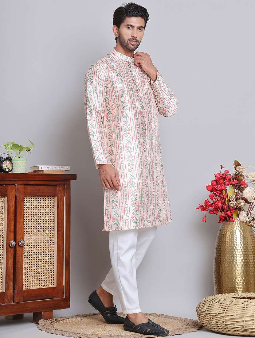 men floral kurta pyjama ethnic wear set - 21676992 -  Standard Image - 1