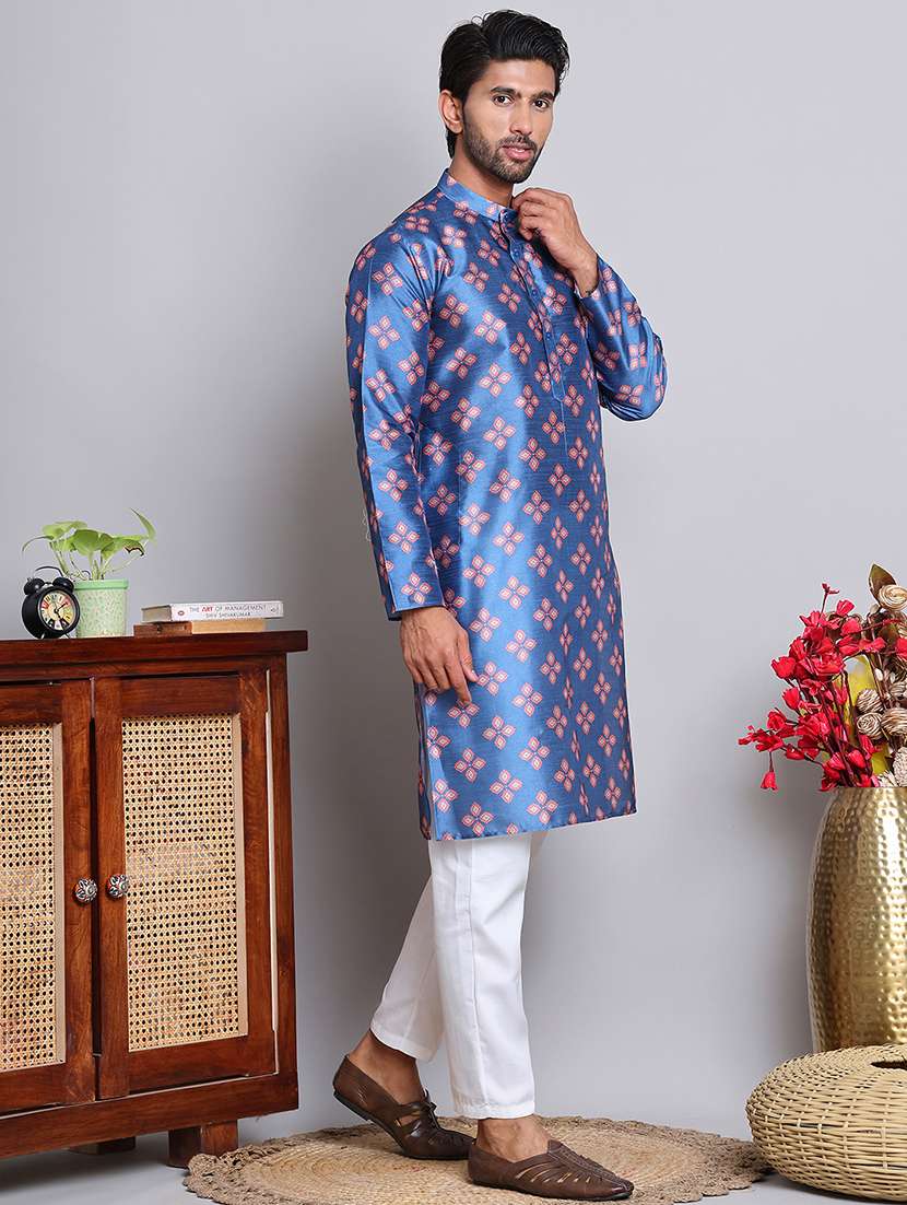men self design kurta pyjama ethnic wear set - 21676993 -  Standard Image - 1