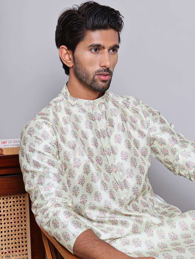 men floral kurta pyjama ethnic wear set - 21676994 - Standard Image - 4