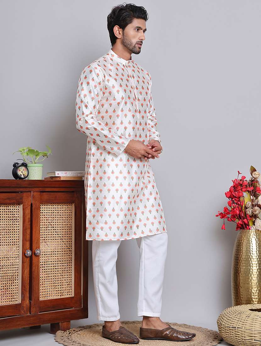 men printed kurta pyjama ethnic wear set - 21676998 -  Standard Image - 1