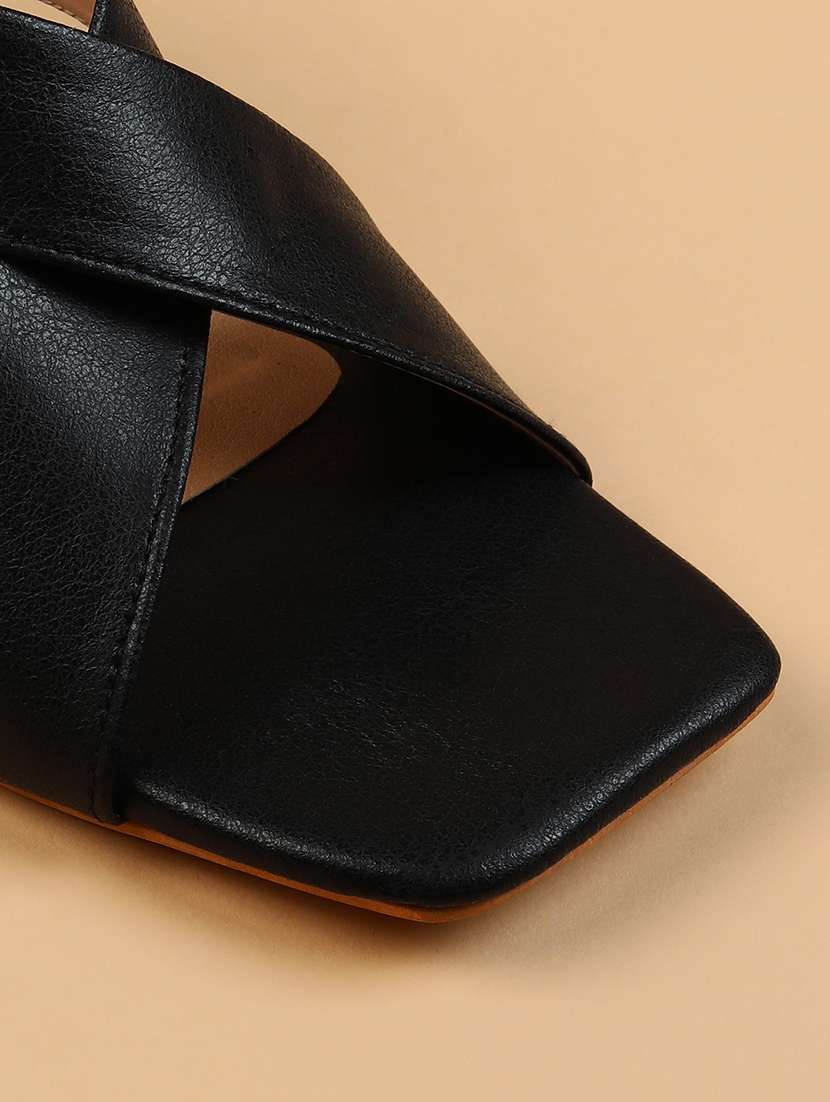 women solid back strap sandal - 21677125 -  Standard Image - 4