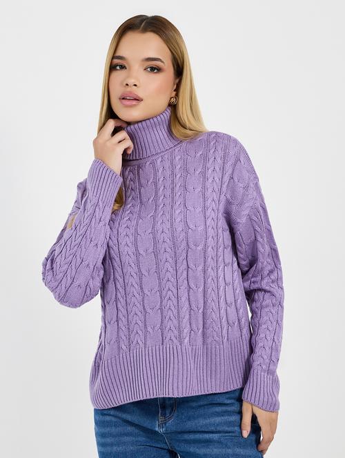 women self designed high neck pullover - 21677553 - Standard Image - 0