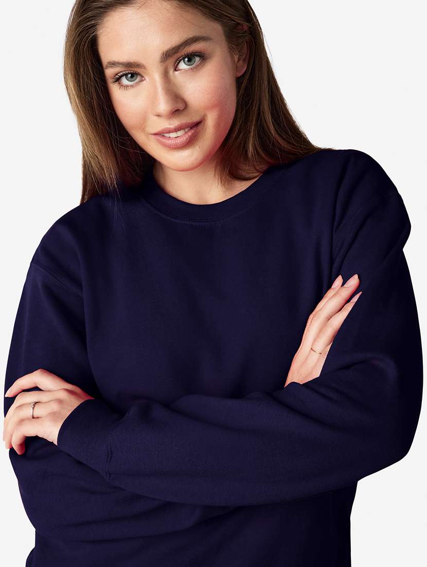 women solid long sleeve regualr fit sweatshirt - 21677566 -  Standard Image - 4