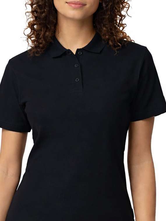 Women Solid Short Sleeve Polo T-shirt - 21677587 -  Standard Image - 1