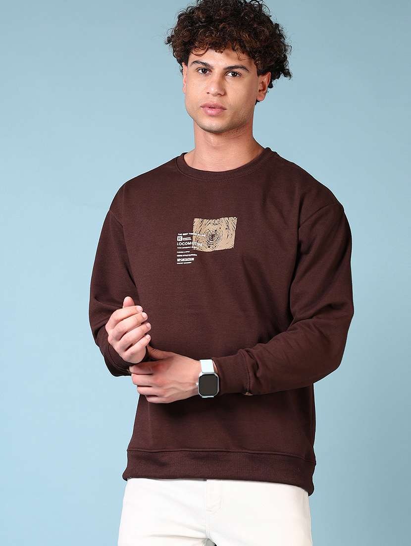 men chest print long sleeve sweatshirt - 21677614 -  Standard Image - 1