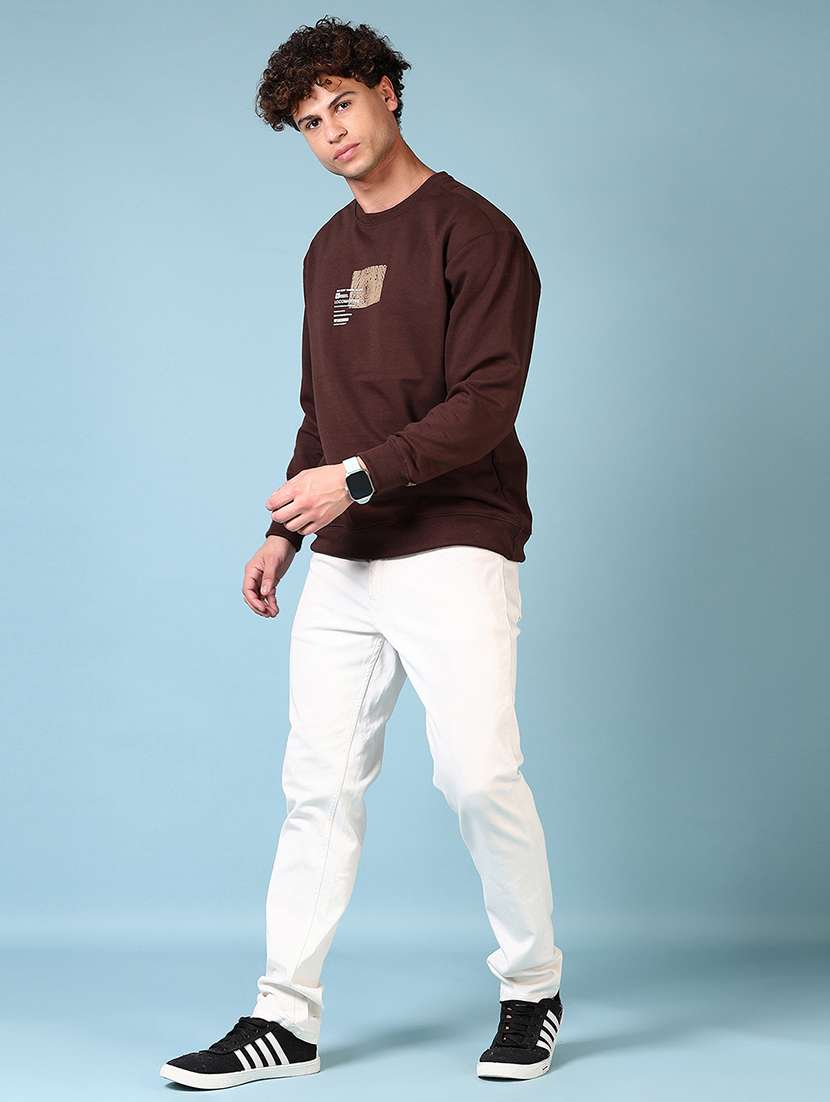 men chest print long sleeve sweatshirt - 21677614 -  Standard Image - 4