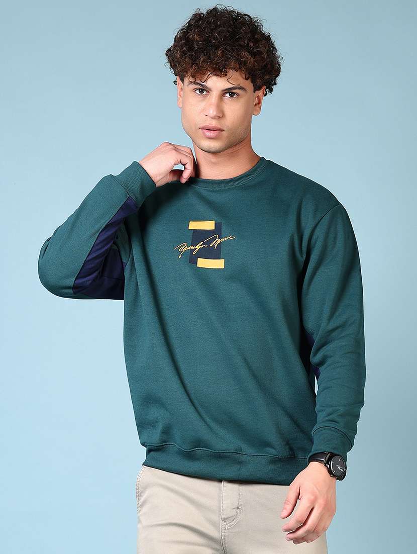 men chest print long sleeve sweatshirt - 21677615 -  Standard Image - 1