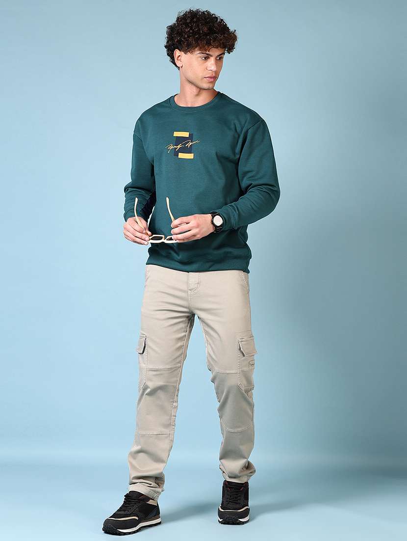 men chest print long sleeve sweatshirt - 21677615 -  Standard Image - 4