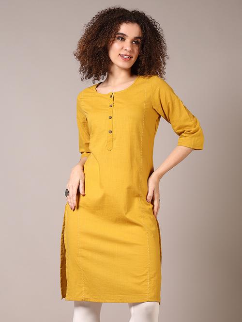 women round neck solid straight kurta - 21677624 - Standard Image - 0