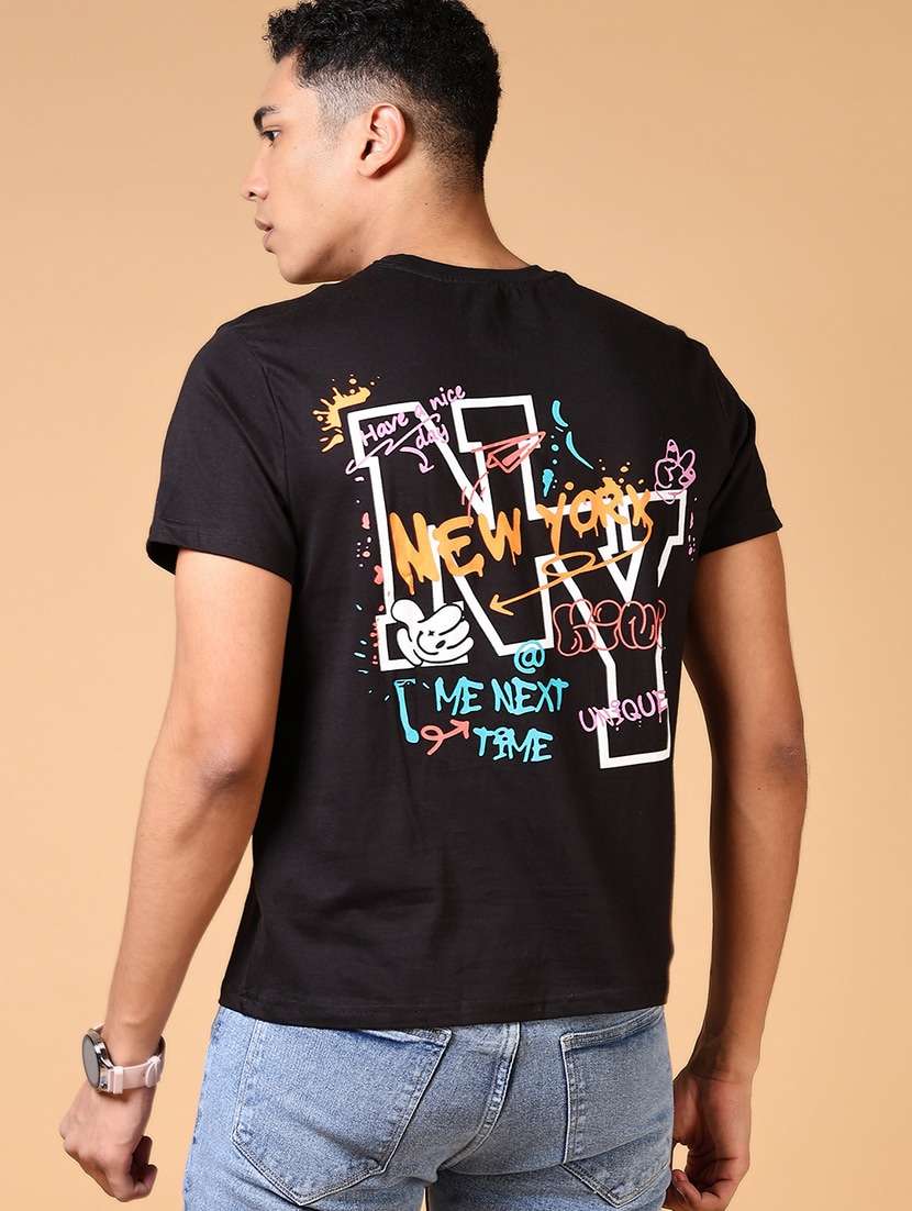 men back print short sleeve t-shirt