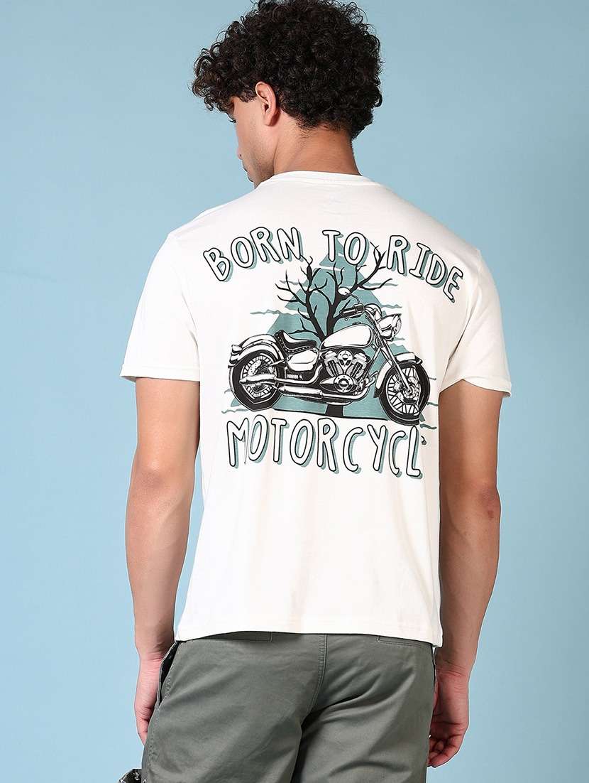 men back print short sleeve t-shirt