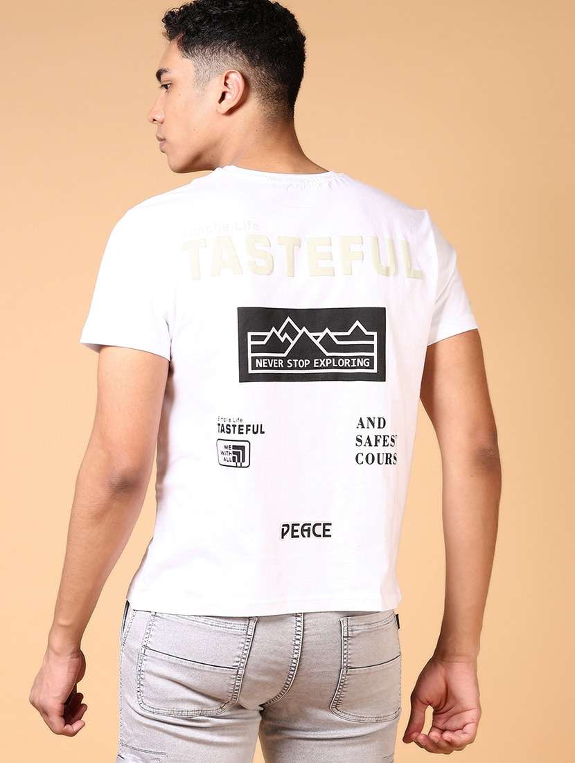 men back print short sleeve t-shirt