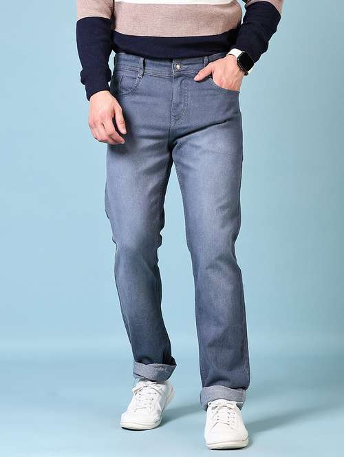 men mid rise washed jeans