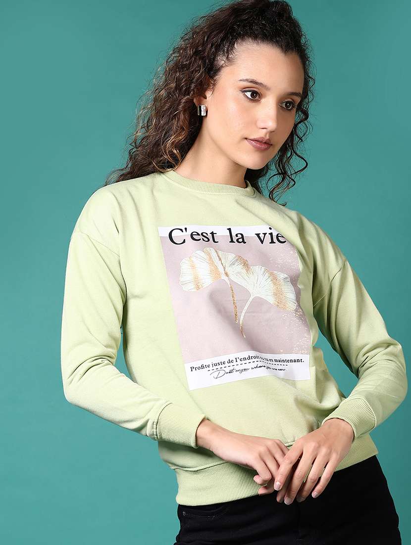 women long sleeves front print sweatshirt - 21677692 -  Standard Image - 1