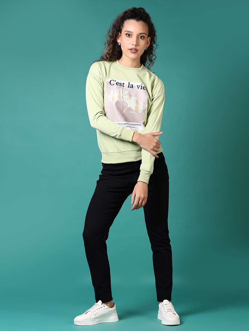 women long sleeves front print sweatshirt - 21677692 -  Standard Image - 4