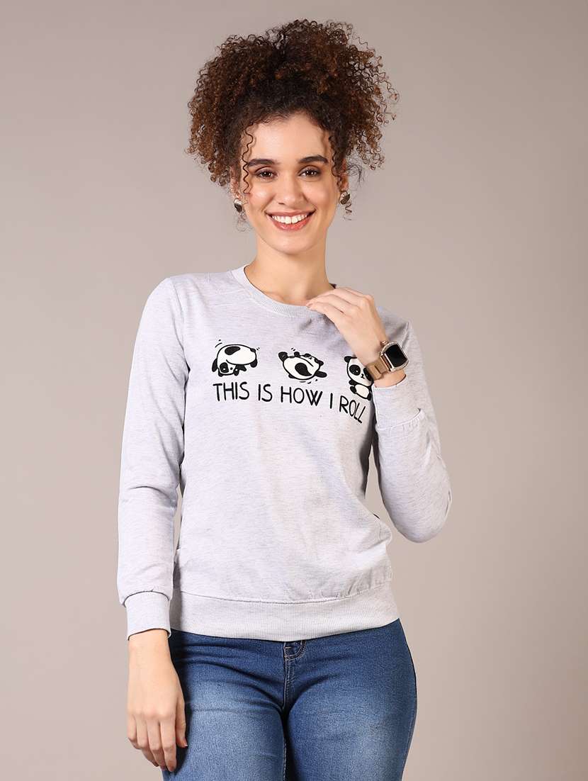 women printed long sleeve sweatshirt - 21677694 -  Standard Image - 1