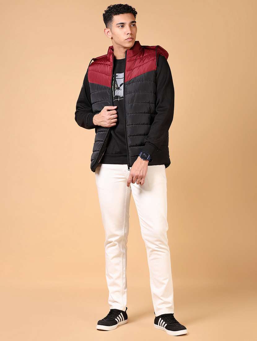 men color block puffer hooded casual jacket - 21677721 -  Standard Image - 4