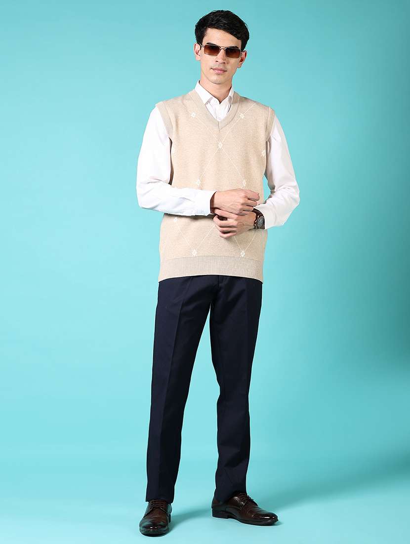 men self design sleeveless pullover sweater - 21677731 -  Standard Image - 4