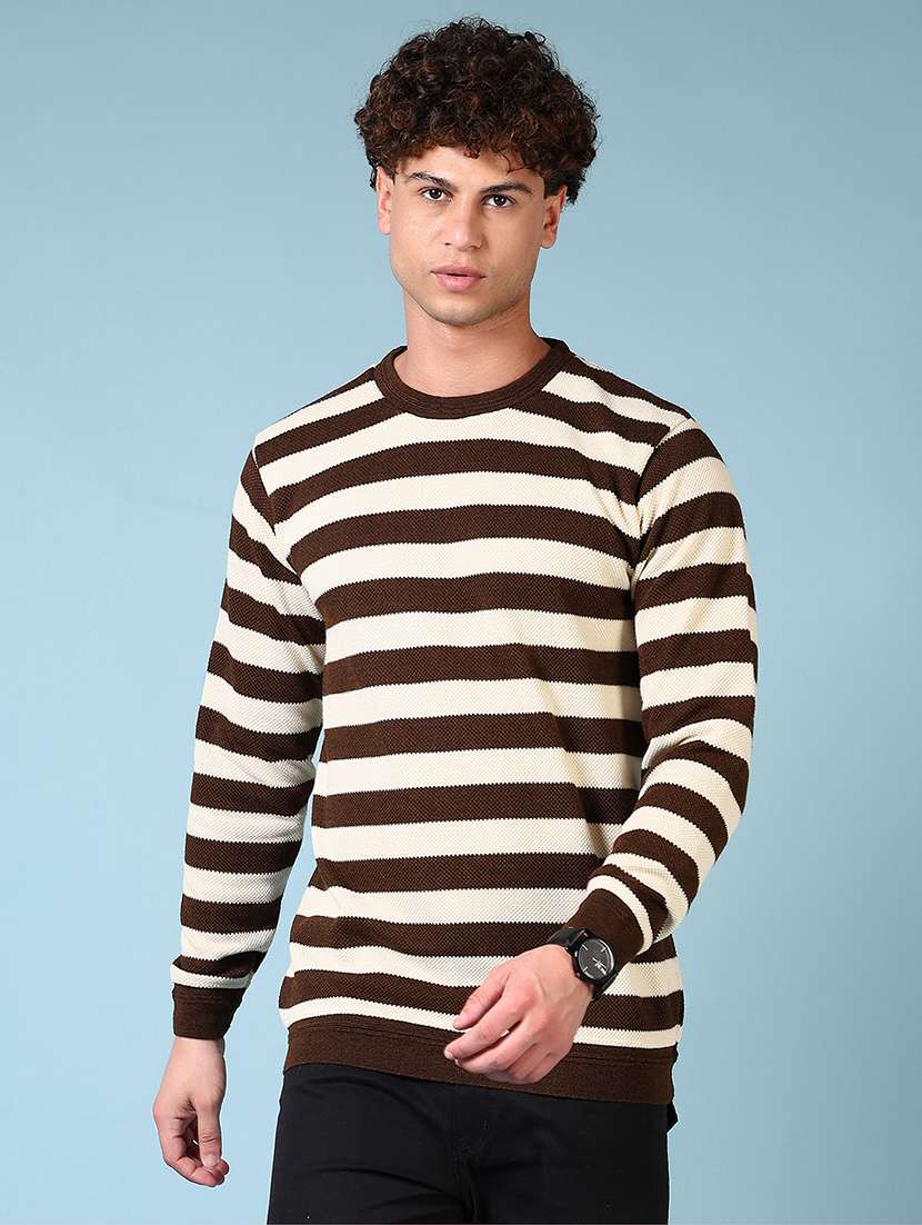men long sleeves striped pullover - 21677736 -  Standard Image - 1