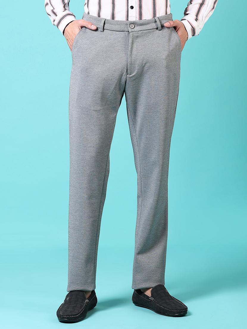 men solid mid rise flat front chinos 