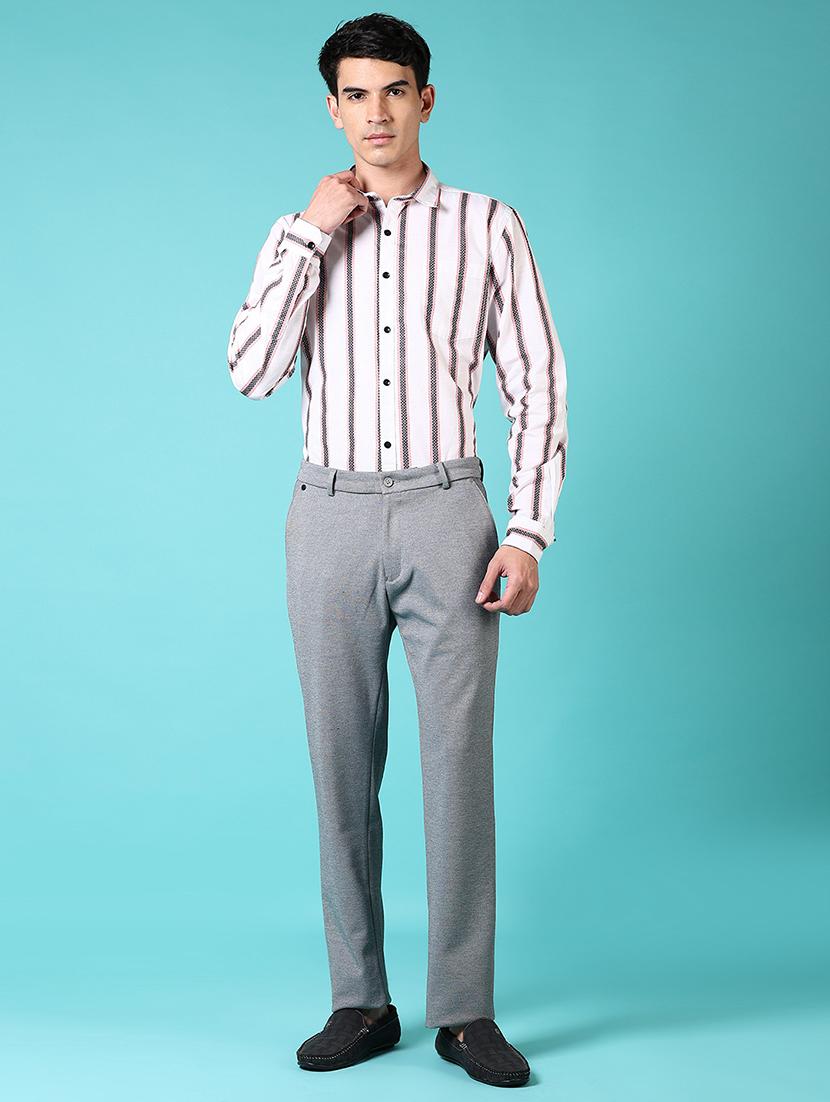 men solid mid rise flat front chinos - 21677751 - Standard Image - 4