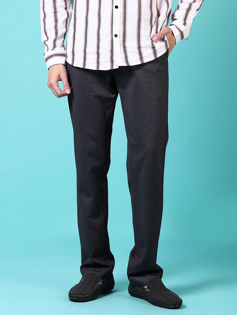 men solid mid rise flat front tailored trouser  - 21677752 -  Standard Image - 1