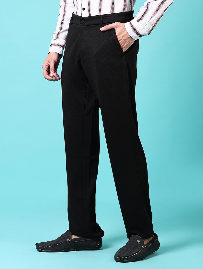 men solid mid rise flat front chinos - 21677754 - Standard Image - 1