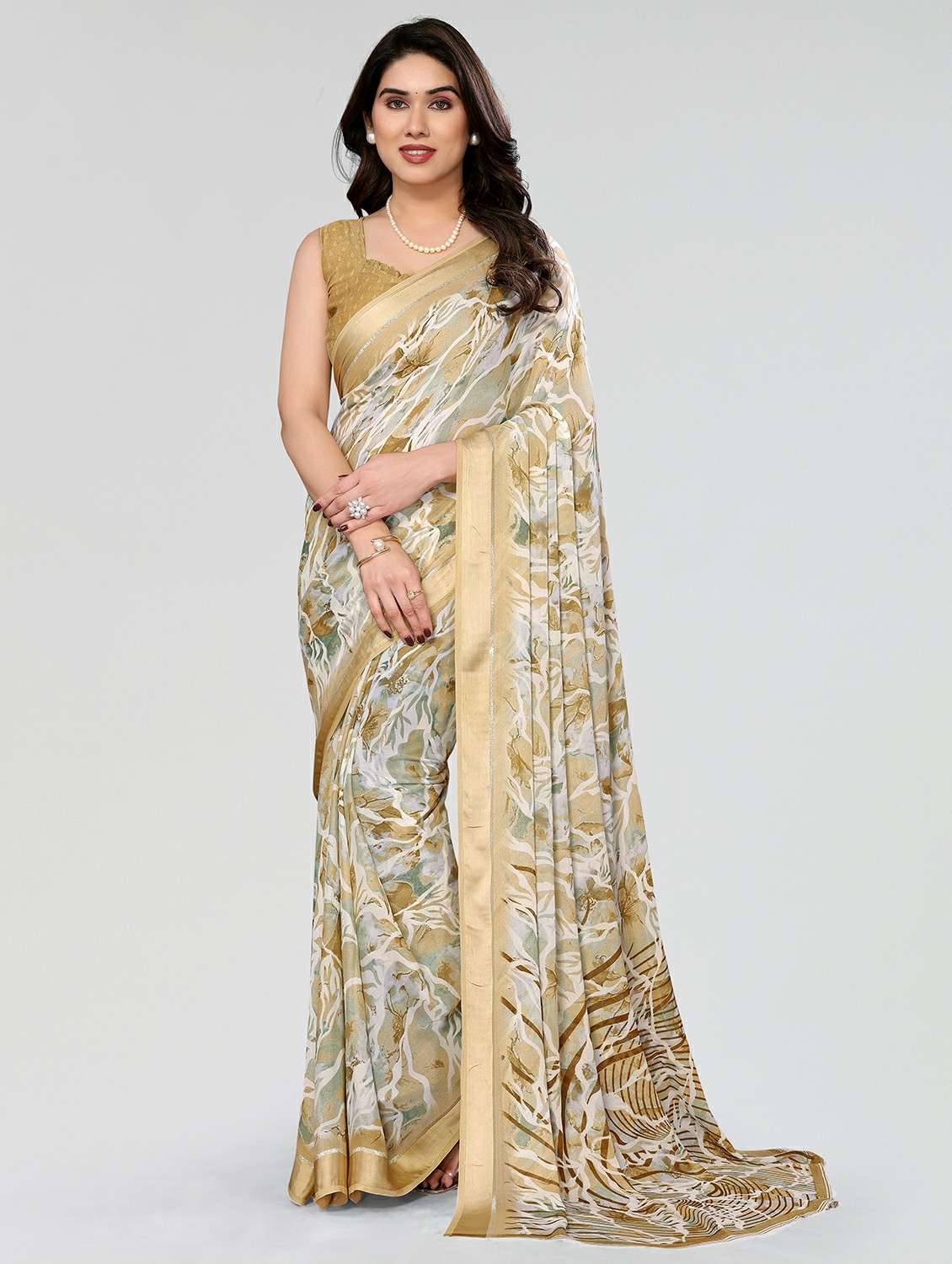 women floral printed saree with blouse