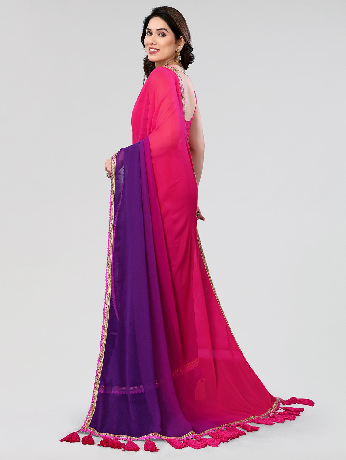 women ombre printed saree with blouse - 21677805 - Standard Image - 1