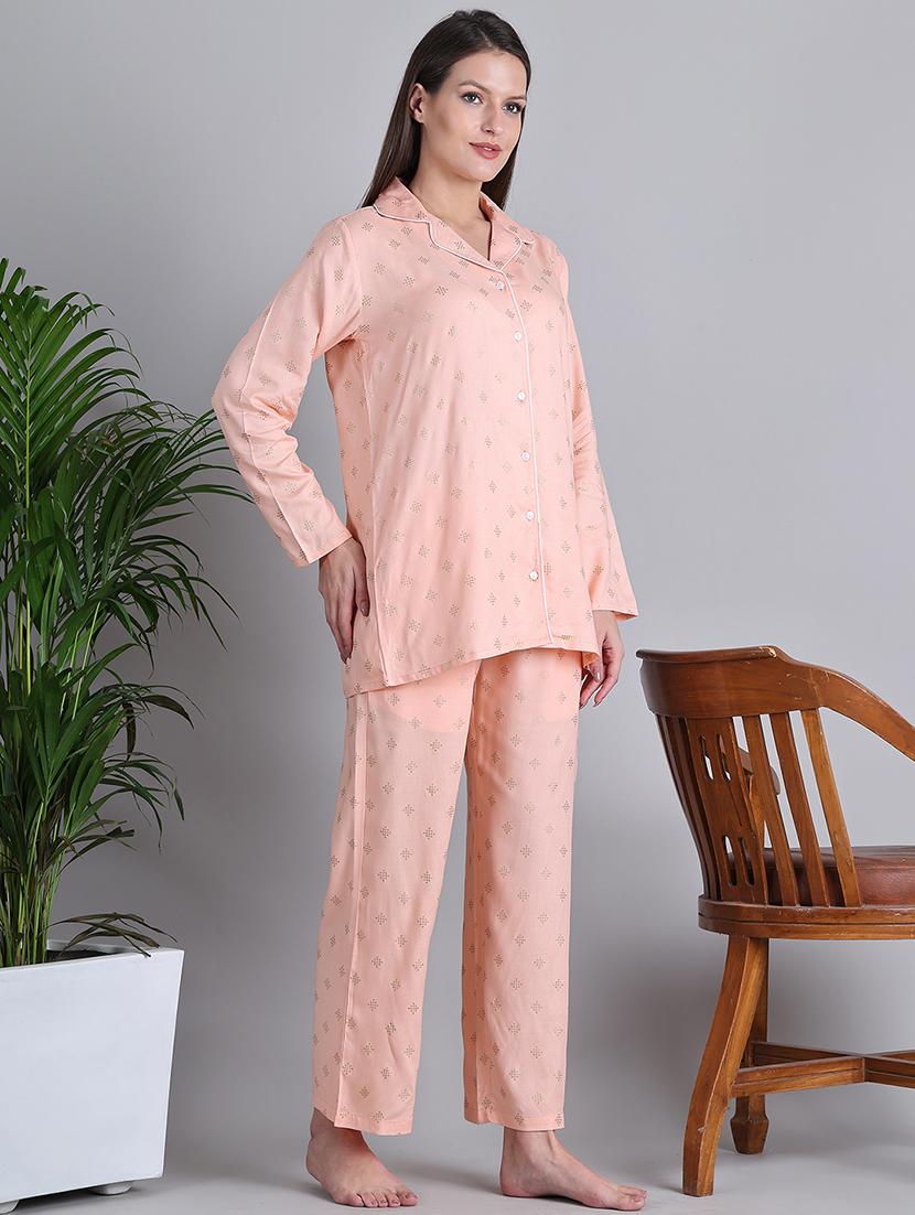 women printed nightwear pyjama set - 21677813 - Standard Image - 1