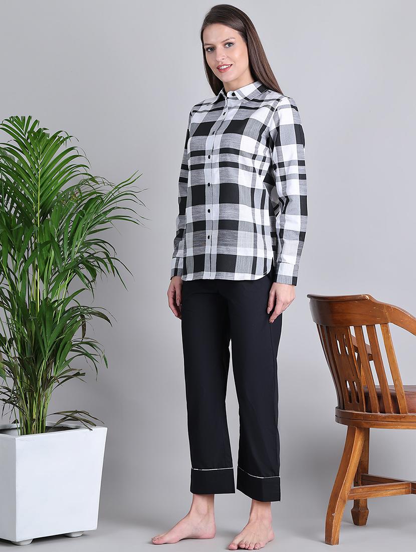 women checkered nightwear pyjama set - 21677814 - Standard Image - 1