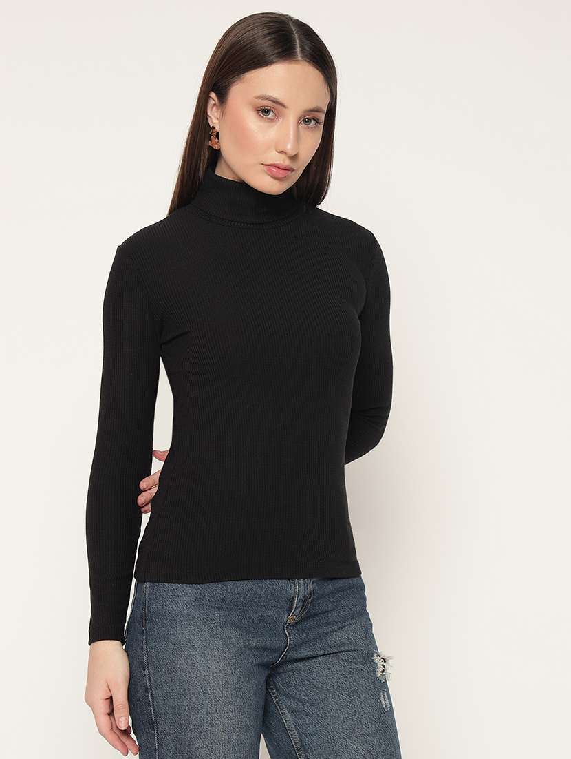 women solid high neck winter wear top - 21677821 -  Standard Image - 1