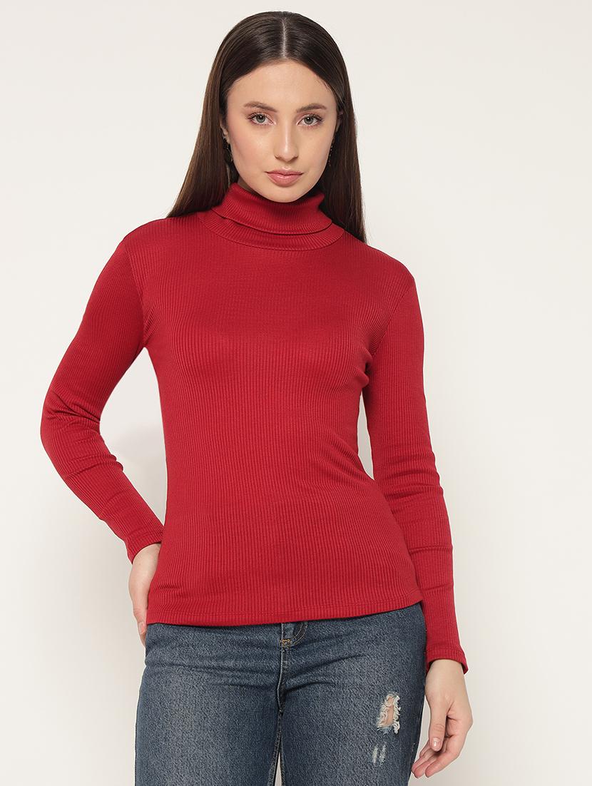 women solid high neck winter wear top - 21677823 - Zoom Image - 0