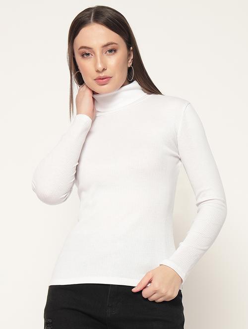 women solid high neck winter wear top - 21677826 - Standard Image - 0
