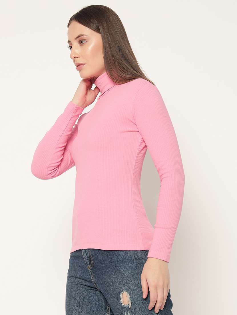 women solid high neck winter wear top - 21677827 -  Standard Image - 1