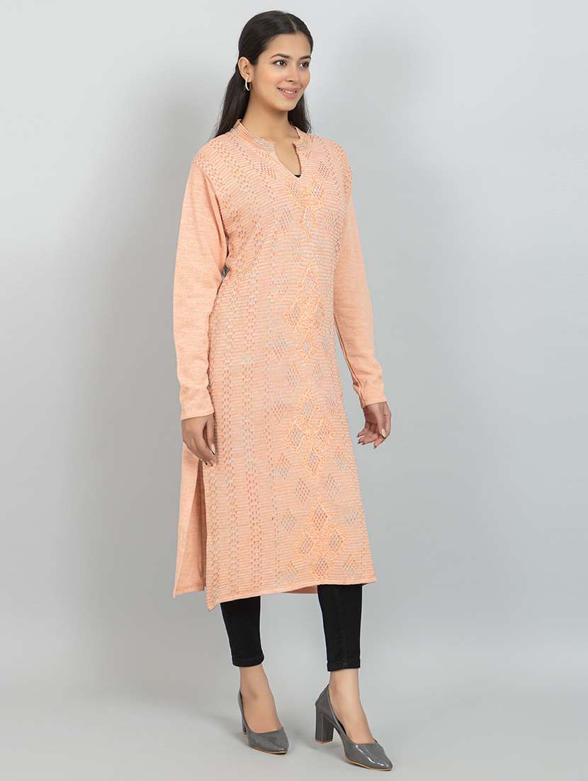 women self designed long kurta woolen kurta - 21677830 -  Standard Image - 1