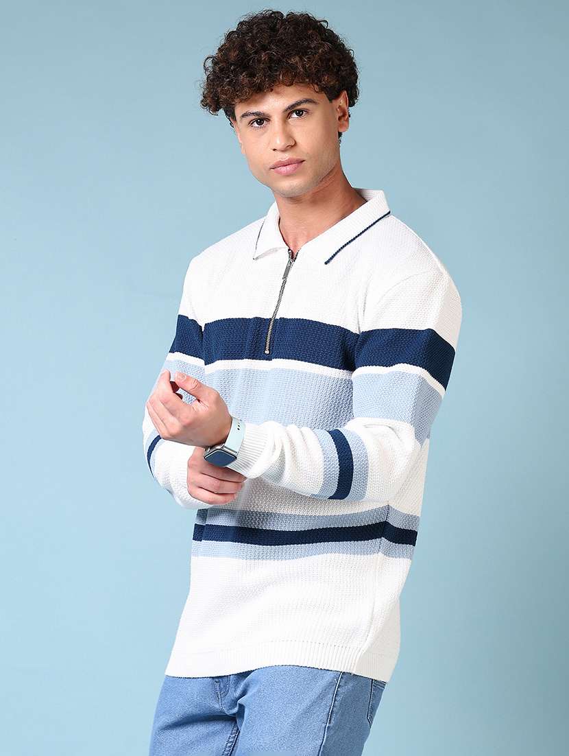 men long sleeves color block pullover - 21677915 -  Standard Image - 1