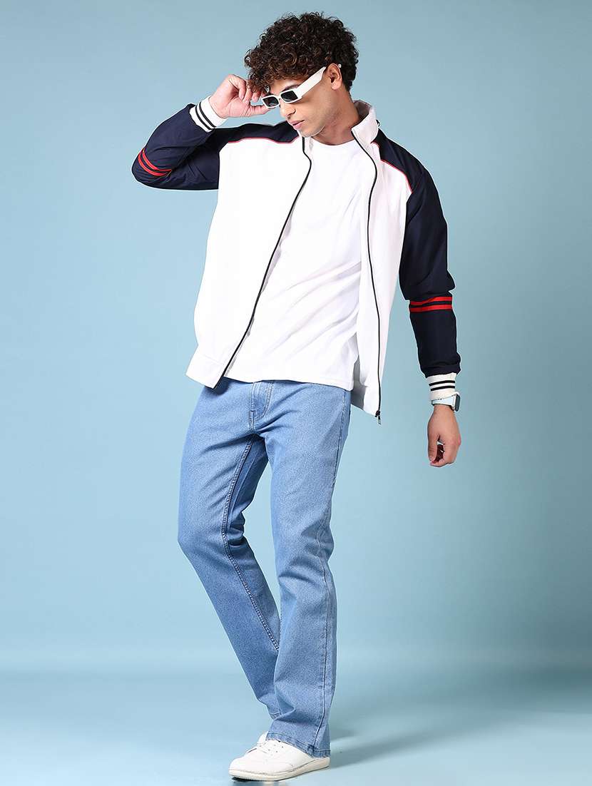 men long sleeves color block bomber jacket - 21677964 -  Standard Image - 4