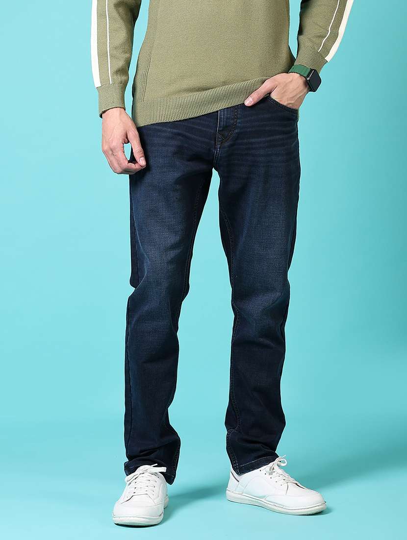 men mid rise plain denim jeans - 21678100 -  Standard Image - 1