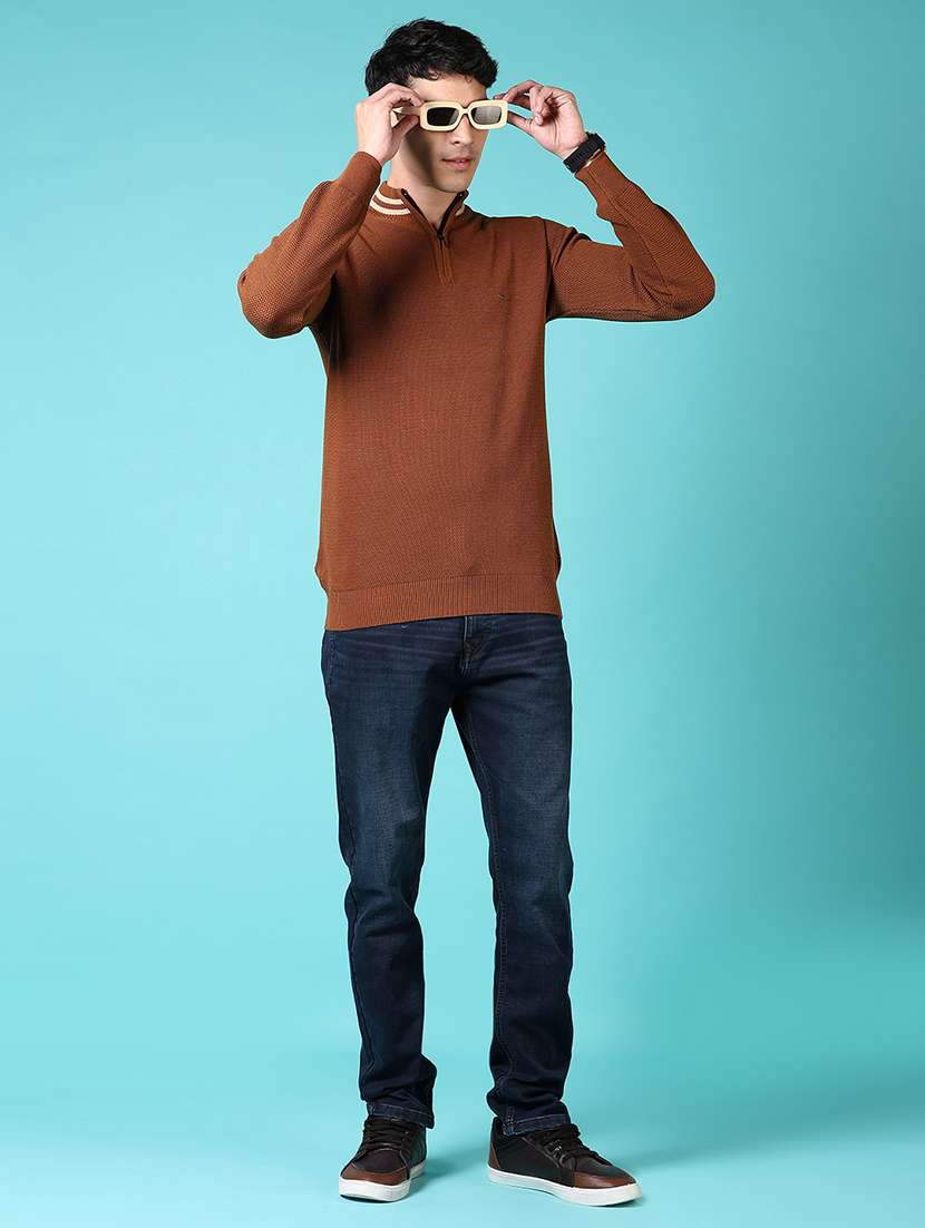 men solid long sleeve pullover sweater - 21678106 -  Standard Image - 4