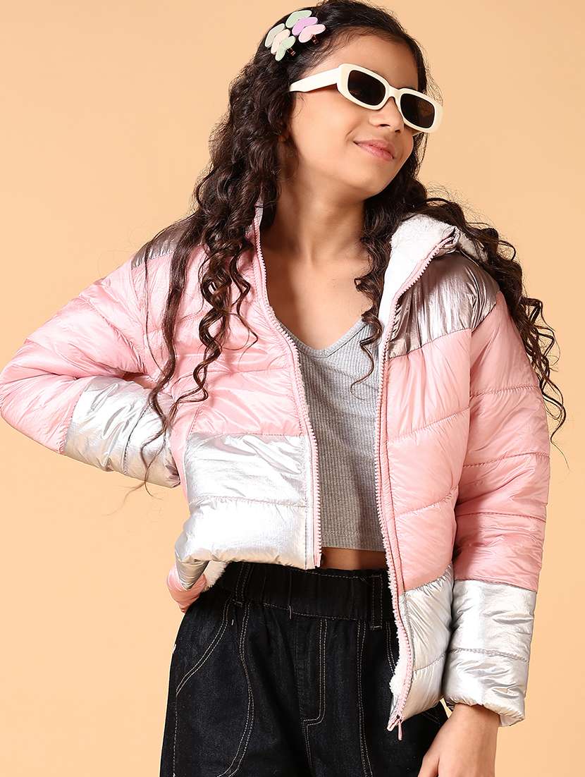 girls quilted long sleeve jacket - 21678107 -  Standard Image - 1