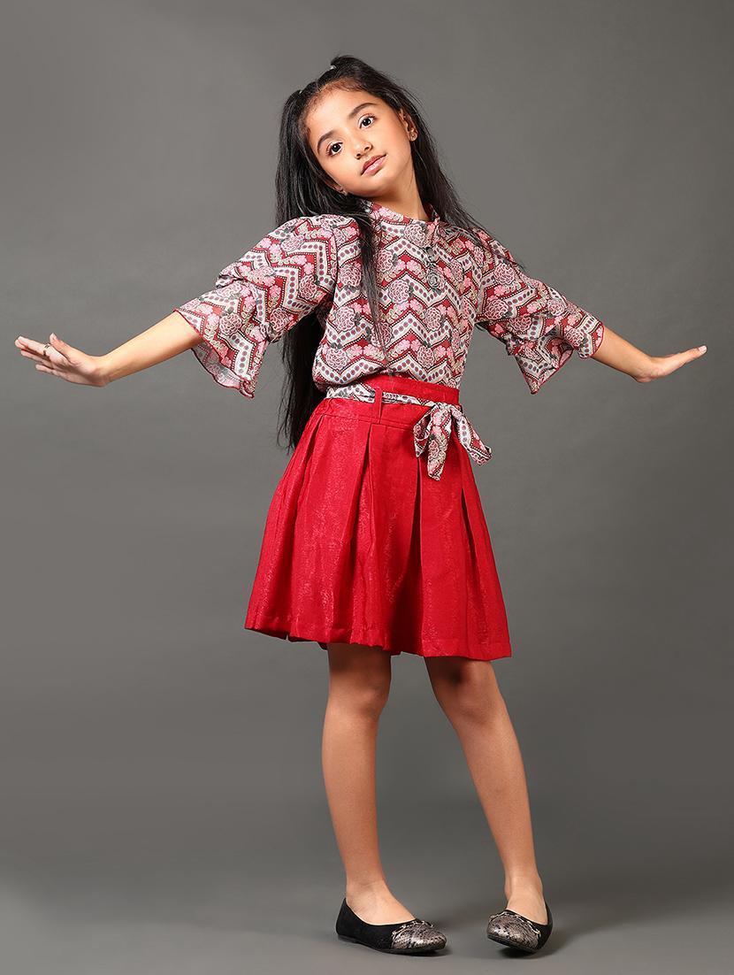 girls printed top and skirt set - 21678141 - Standard Image - 1
