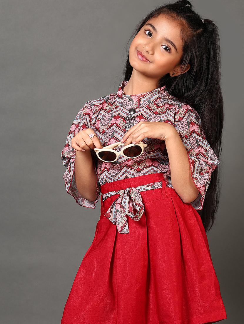 girls printed top and skirt set - 21678141 - Standard Image - 4