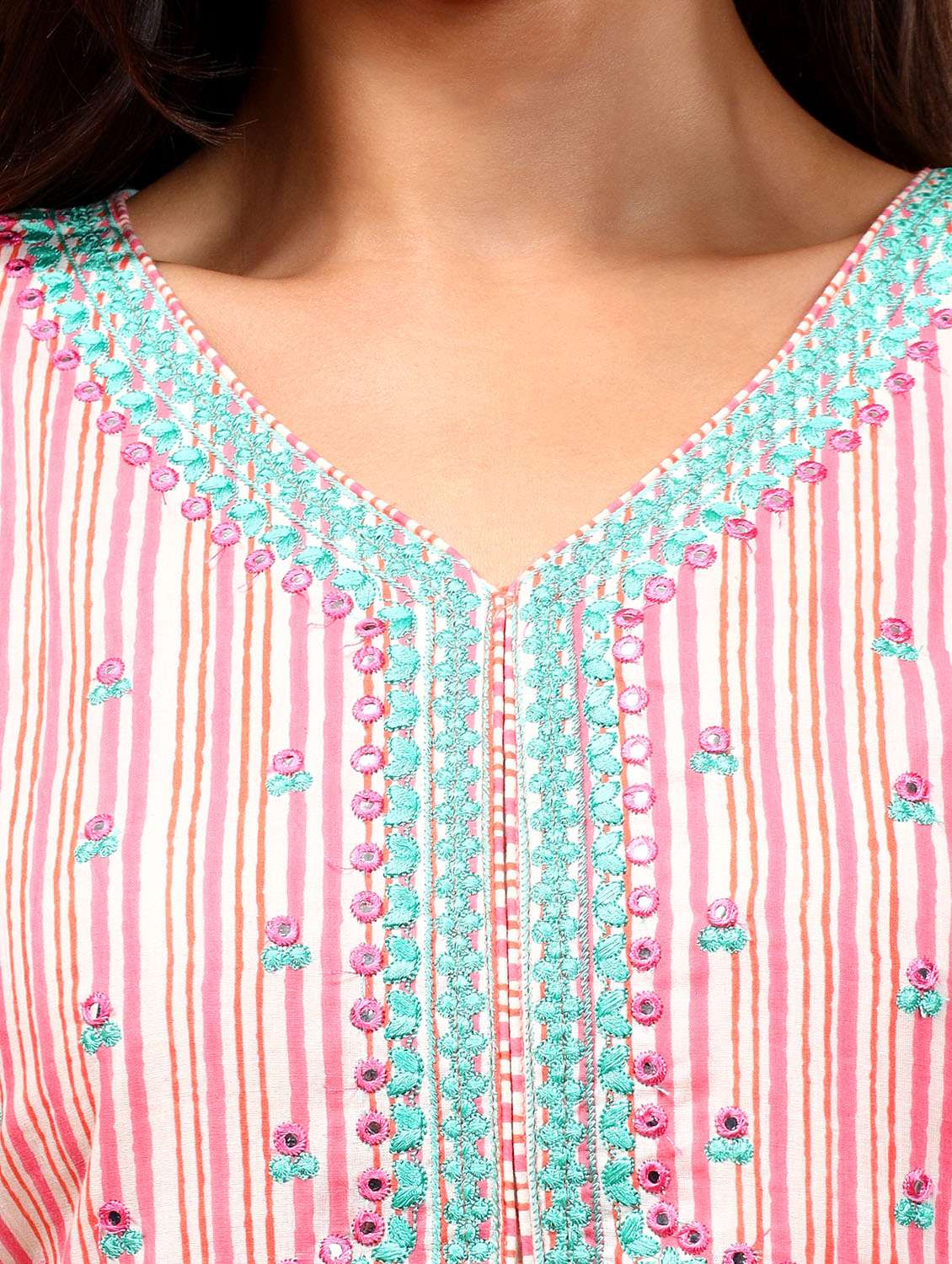 women three quarter sleeve kurta pant with dupatta set - 21678178 -  Standard Image - 4