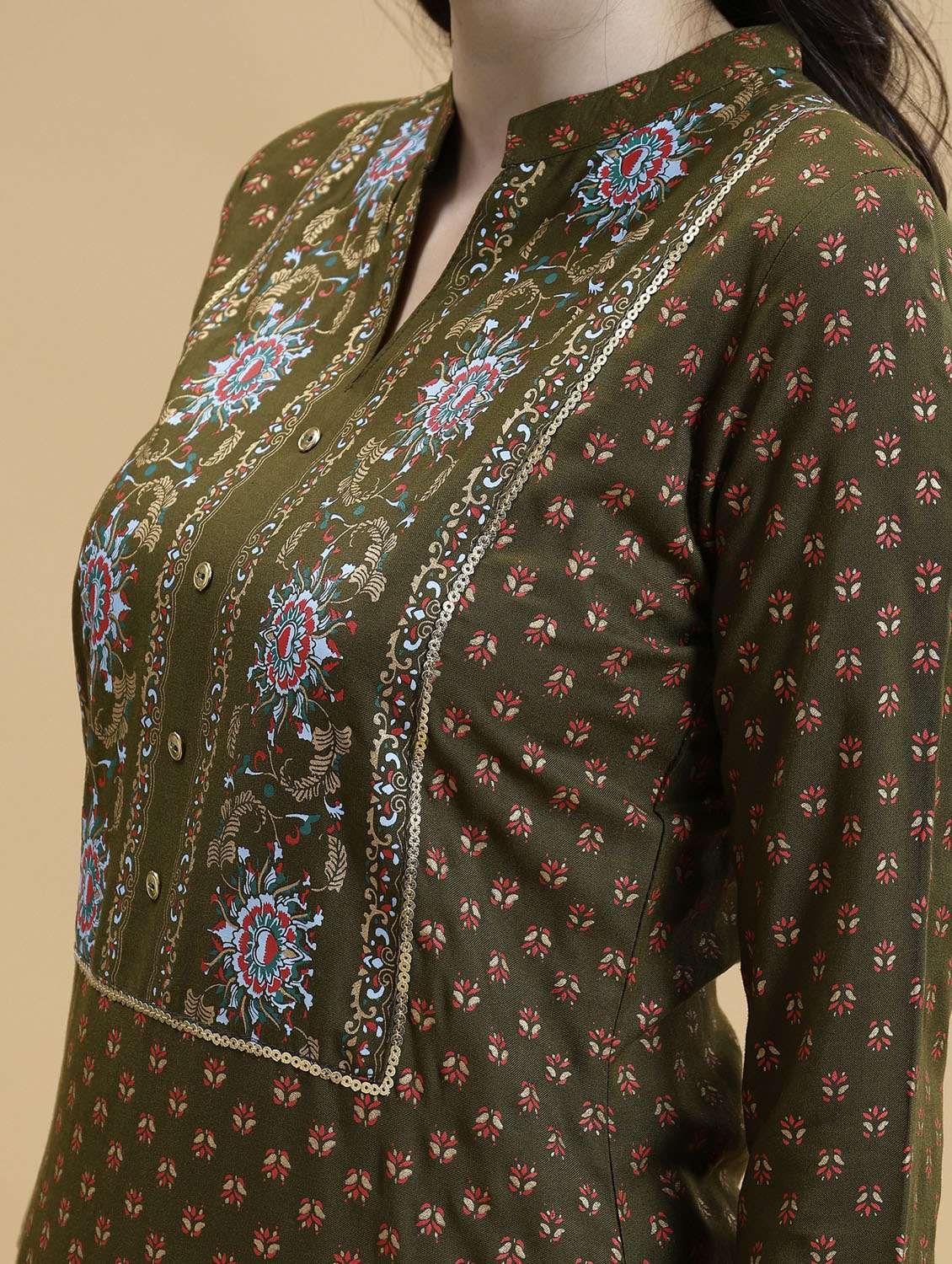 women three quarter sleeve kurta pant with dupatta set - 21678187 - Standard Image - 4