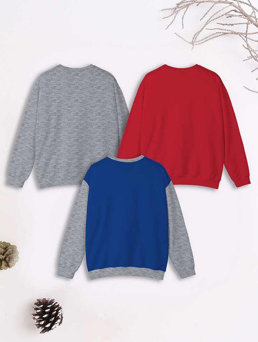 boys pack of 3 printed sweatshirt - 21678198 -  Standard Image - 1