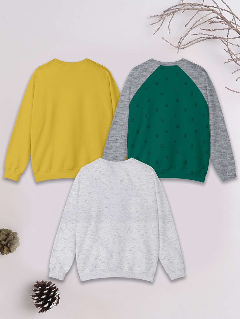 boys pack of 3 printed sweatshirt - 21678200 -  Standard Image - 1